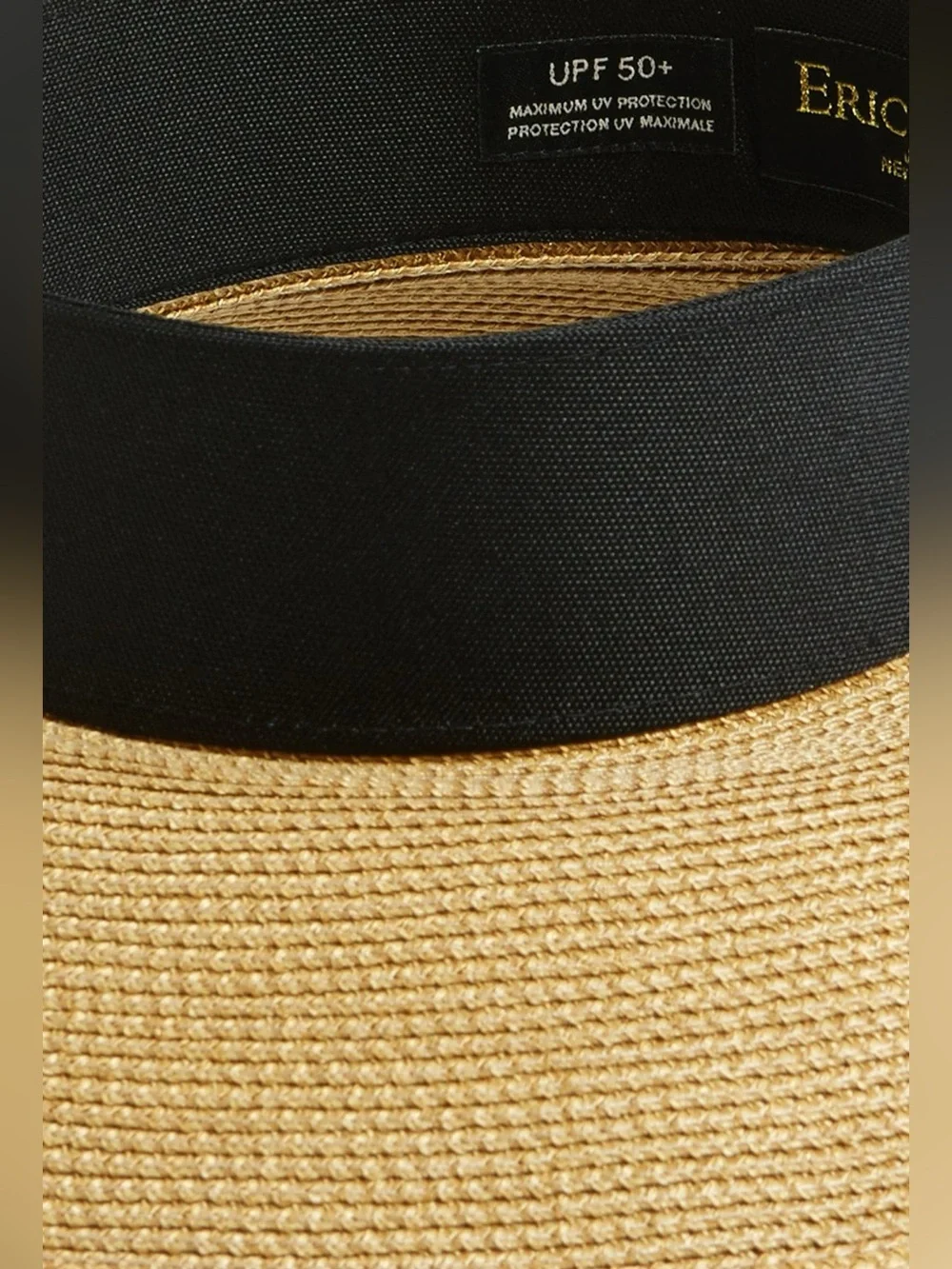 ERIC JAVITS SQUISHEE HALO HAT NATURAL/BLACK ONE SIZE ADJUSTABLE NEW NO TAGS - Picture 6 of 16